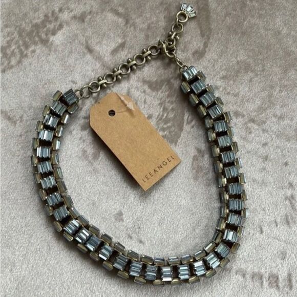 NWT *Lee Angel* Neiman Marcus *Gatsby* Crystal Baguette Necklace - Picture 4 of 8